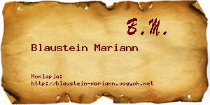 Blaustein Mariann névjegykártya